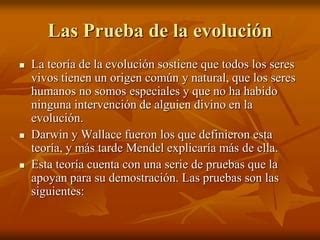 Las pruebas de la evolución PPT Descarga Gratuita