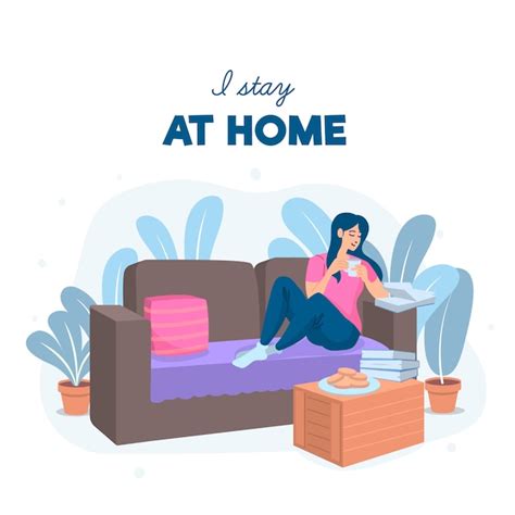 Premium Vector Stay At Home Concept