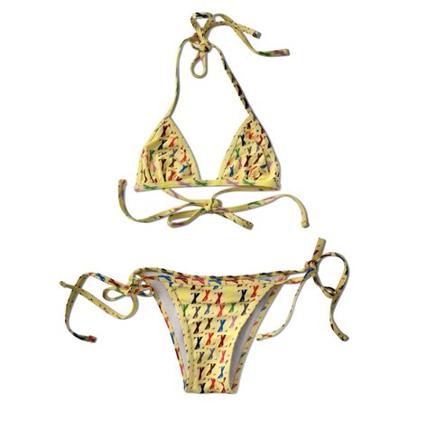 JZ Logo Prints Two Piece Bikini Set Julia Zheng