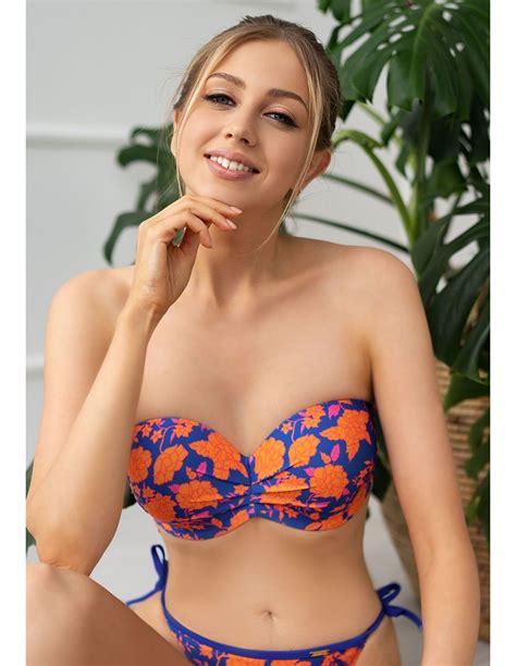 Reggiseno Bikini Costume Da Bagno Senza Spalline Con Fantasia Floreale Krisline RODOS