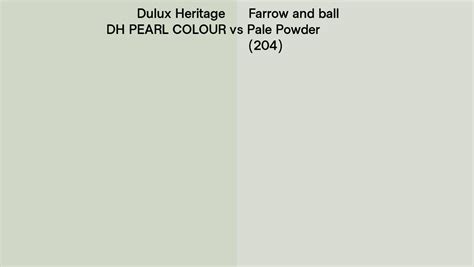 Dulux Heritage Dh Pearl Colour Vs Farrow And Ball Pale Powder 204 Side By Side Comparison