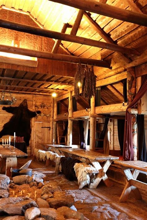 Inside The Chieftains Hall At The Rosala Viking Center Finland