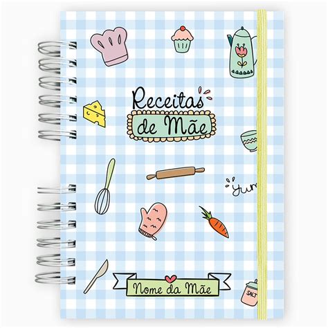 CADERNO DE RECEITAS RECEITAS DE MÃE Mellancia Azul Papelaria Afetiva