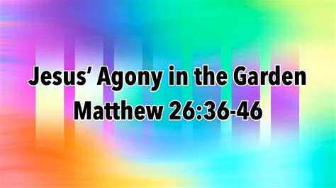 Jesus' Agony in the Garden