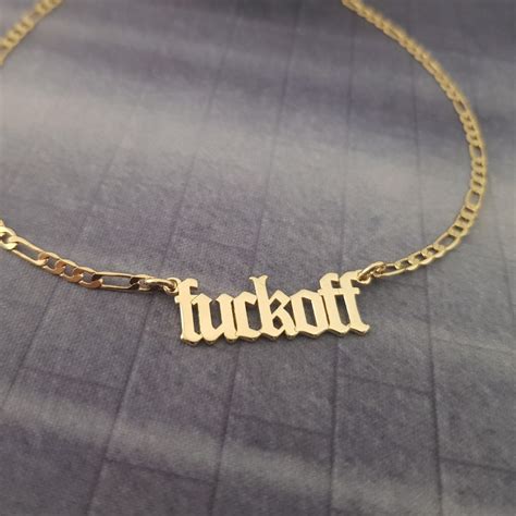 Fuck Off Necklace Fuck Off Name Necklace Funny Necklace Etsy