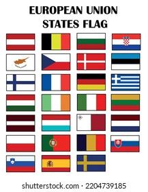 European Union States Flag Members Eu Stock Vector (Royalty Free) 2204739185 | Shutterstock