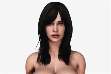 Long Haired Busty Brunette Woman 3D Model By Thesouza