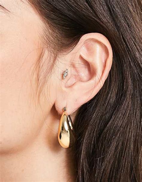 Designb London Molten Chunky Hoop Earrings Asos