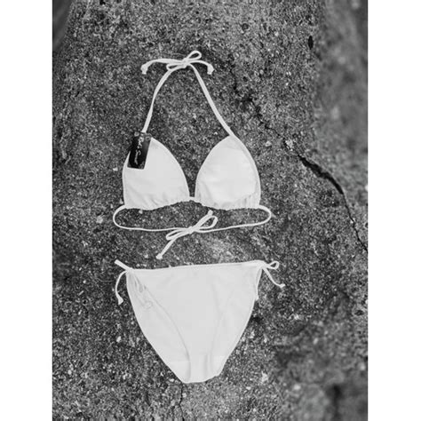 Jual Bikini Warna Putih Bikini Pantai Segitiga Ikat Dengan Busa Putih XXL Jakarta