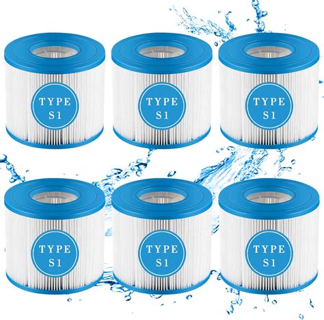 Type S1 Hot Tub Filters 6Pack S1 Spa Filter Replacement Cartridge Easy Set Pool Spa Filter