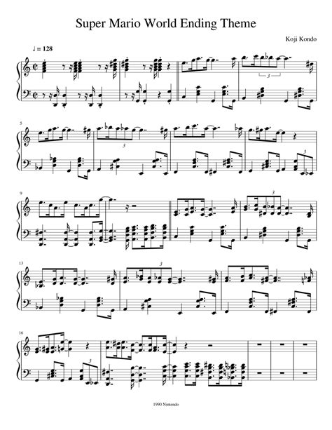 Super Mario World Ending Theme Sheet Music For Piano Download Free In