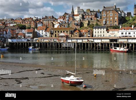 Whitby Harbour England Stock Photo Alamy