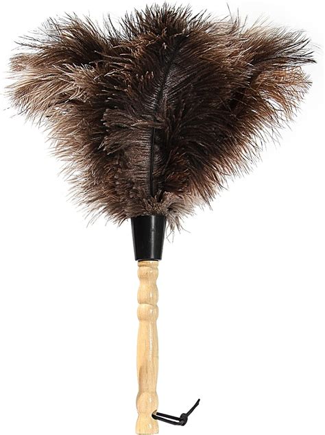 IHUFeather Ostrich Feather Duster 14 Inch Feather Duster Fluffy Natural