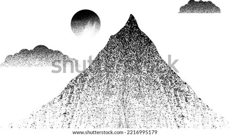 Mountain Silhouettes Sun Peaks Sunset Transparent Stock Vector Royalty