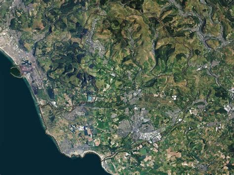 Bridgend Wales Great Britain High Res Satellite No Legend Stock