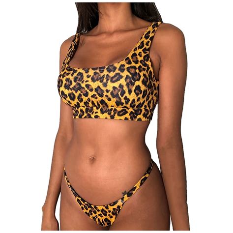 Wild Leopard Print High Leg Brazilian Cheeky Bralette Bikini Set