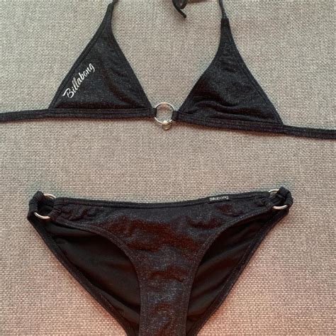 Sparkly Black Billabong Bikini Worn But In Good Depop