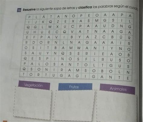 Resuelve La Siguiente Sopa De Letras Y Clasifica Las Palabras Seg N El