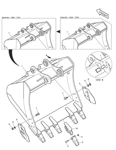 BUCKET ASS Y 1 28m³ DX225LC S N 5433 Doosan parts catalog online