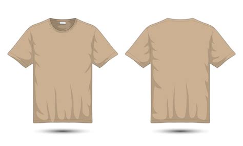 Premium Vector Brown Or Beige Shortsleeved Tshirt Front And Back