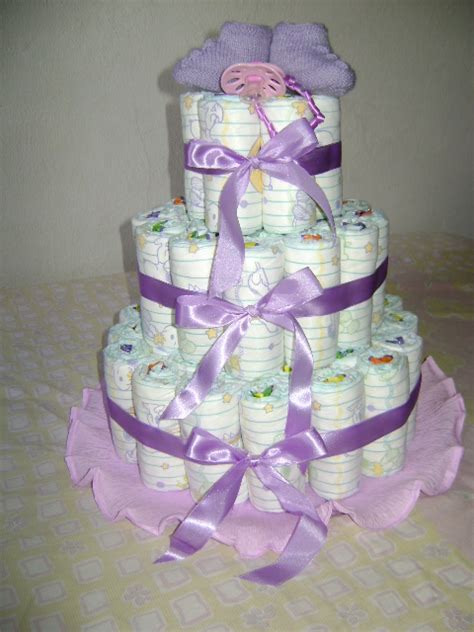 Bolo De Fraldas Lilas - Coisinhas da Lihh: Bolo de fraldas Lilás