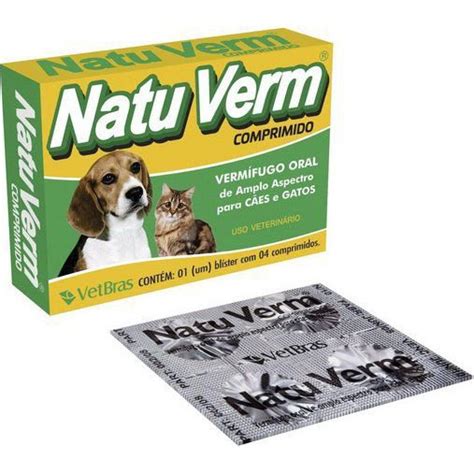 Natu Verm Caes E Gatos Verm Fugo Oral De Amplo Espectro Dose Unica C