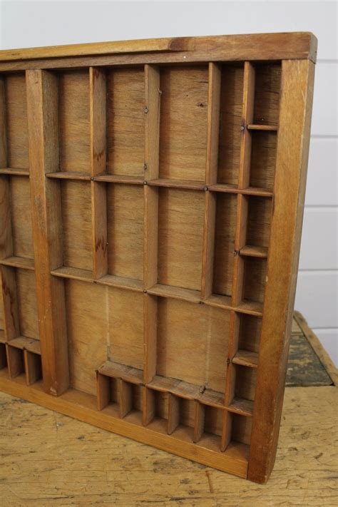 Large Vintage Wooden Printers Tray With 86 Slots 32 By 17 Wall Etsy