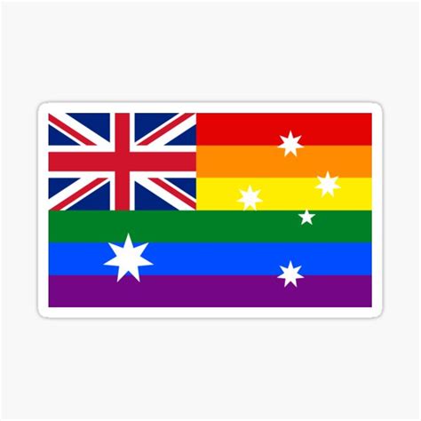Australia Gay Pride Rainbow Flag Sticker By RBEnt Redbubble