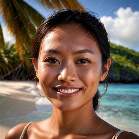 Premium Photo | Guam woman from Guam typical national citizen