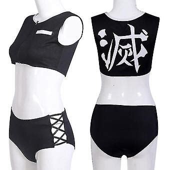 Demon Slayer Cosplay Kochou Shinobu Kamado Nezuko Beach Bikini Swimsuit Fruugo Se