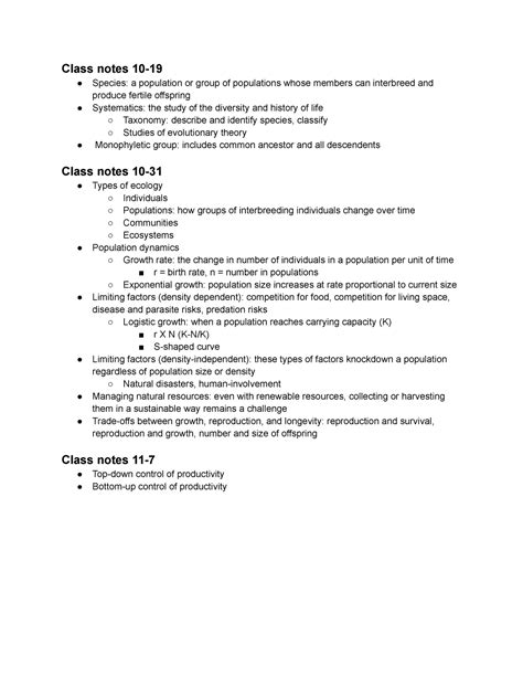 Bio Test 3 100 Dr Holder Notes For The Third Test Class Notes 10