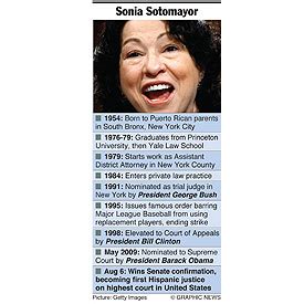 U.S.: Sonia Sotomayor profile infographic