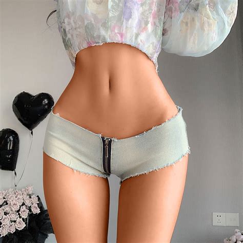 Haoxianjian Women S Casual Low Waist Stretch Mini Denim Shorts Hot Pants Nightclub Beach Shorts