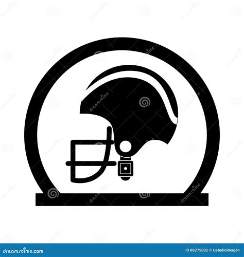Circular Frame With Side View American Football Helmet Stock Vector