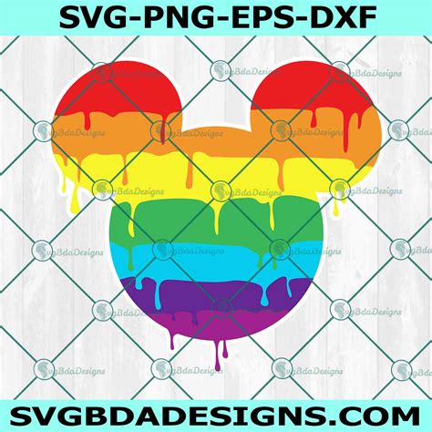Rainbow Lgbt Mickey Mouse Svg Gay Pride Rainbow Svg