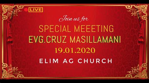 Sunday Special Evening Service 19 01 2020 Elim AG Church YouTube