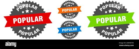 popular sign. round ribbon label set. Stamp Stock Vector Image & Art