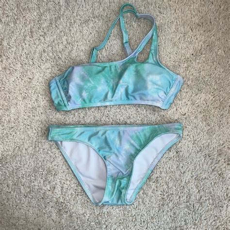Xhilaration Swim Target Xhilaration Green Blue Tie Dye Two Piece Bikini Small Poshmark