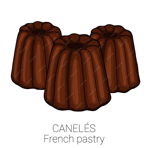 Premium Vector | Caneles french pastry pattiserie cake colorful vector