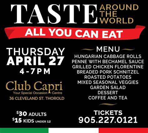 Taste Around The Worldapril 2023 Club Capri Wedding Banquets