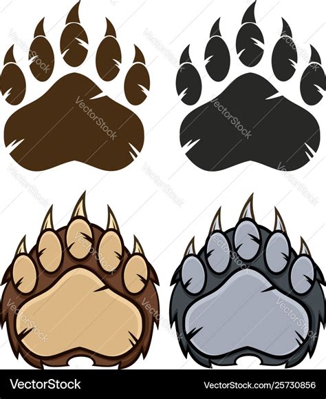 Bear paw logo design collection - 3 Royalty Free Vector