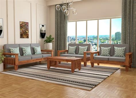 Furnesho Wooden Seater Sofa Set For Living Room Seater Sofa