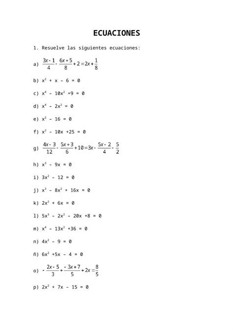 Doc Ecuaciones Variadas Dokumen Tips