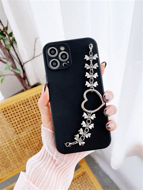 Phone Case With Heart Decor Hand Strap Diy Phone Case Phone Case Diy