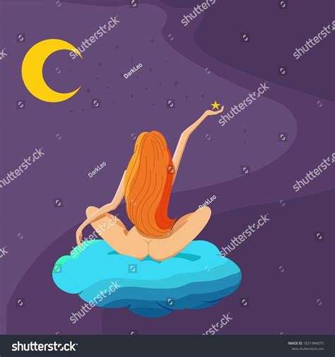 Beautiful Naked Girl Woman Long Red Stock Vector Royalty Free Shutterstock