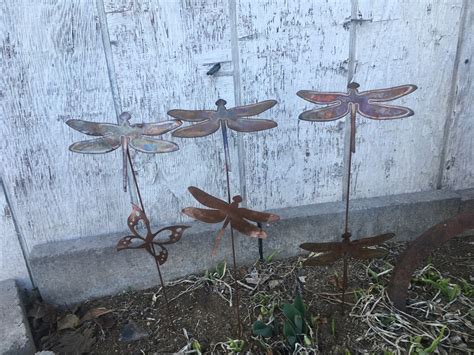 Copper Dragonfly Garden stakes | Etsy