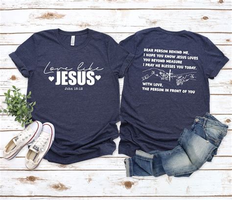 Love Like Jesus T Shirt Dear Person Behind Me Christian Etsy