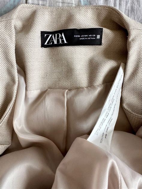 Zara Lapelless Beige Nude Blazer Women S Fashion Coats Jackets And Outerwear On Carousell