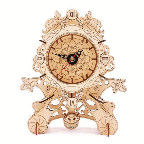 Pieces Of D Wooden Clock Puzzle Adult Diy Model Kit Mechanical