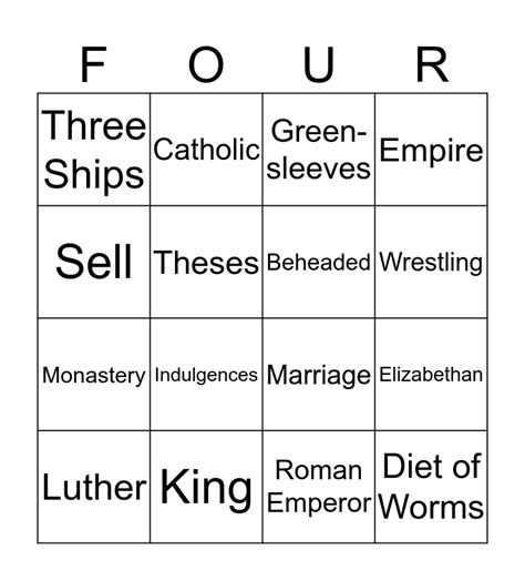 Reformation Videos Bingo Card